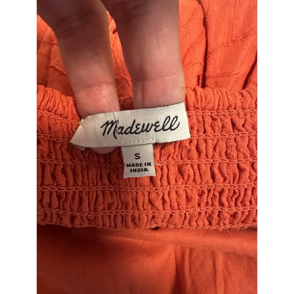 Madewell Eyelet Summertime Cami‎ Midi Dress Size M Orange - Picture 9 of 14